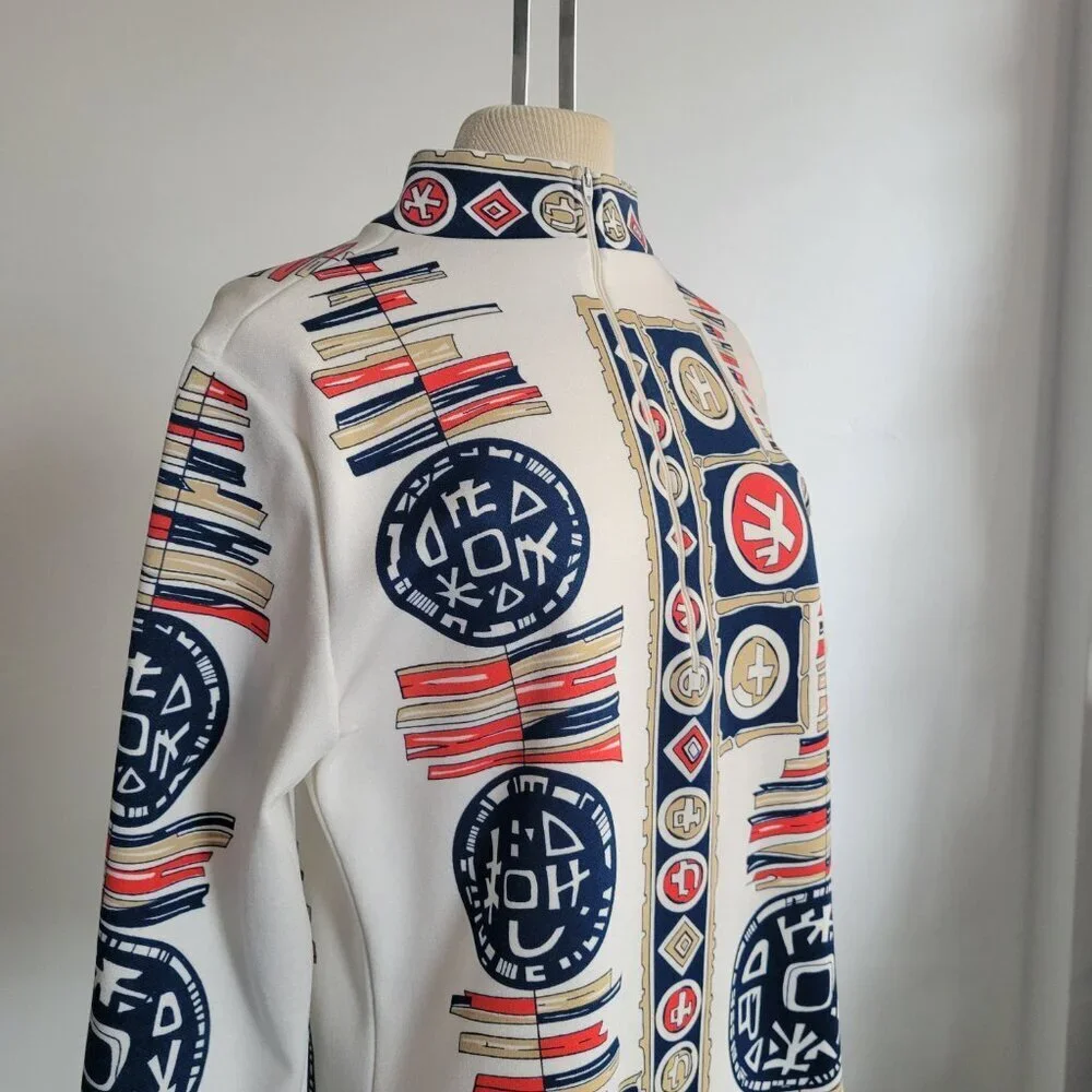 Gregg’s Girl 1970s Vintage Asian Style Print Top: Long Sleeve Knit Top - Picture 5 of 14